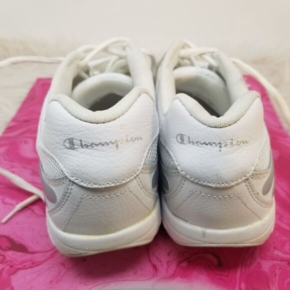 WHITE CHAMPION SNEAKERS. SIZE 10. LEATHER UPPERS. - Picture 3 of 10